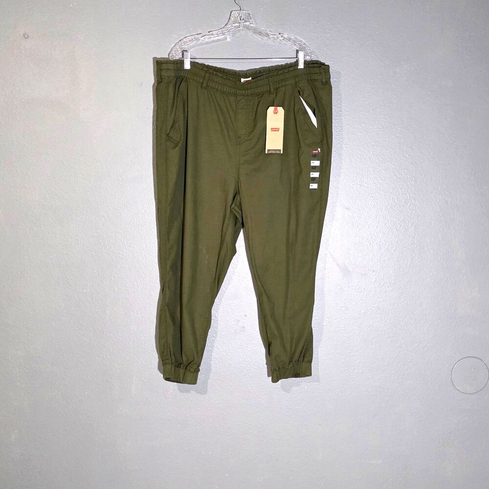 Levi's  Belted Joggers Womens Jet Set Relaxed Comfy Stretch Twill Pants sz 18W